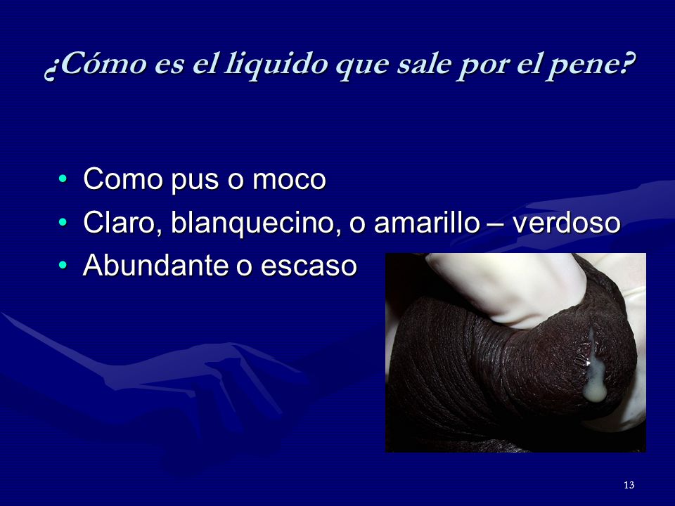 Liquido verdoso del pene